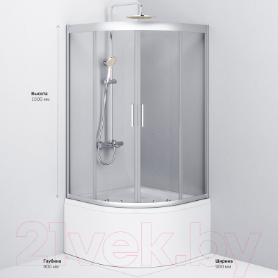 Душевой уголок AM.PM Gem Deep W90G-401A090WT