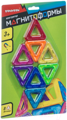 Конструктор магнитный Bondibon Магнитоформы 8 деталей / ВВ4399 - фото
