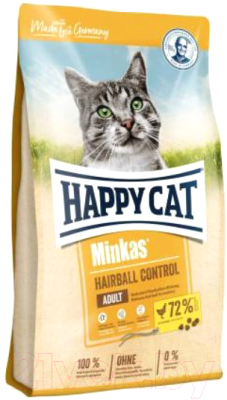 Сухой корм для кошек Happy Cat Minkas Hairball Control Geflugel / 70411 - фото