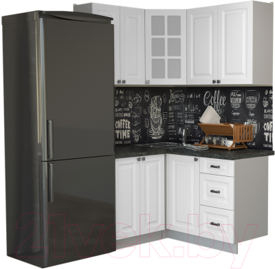 Кухонный гарнитур Интерлиния Мила Деко 1.2x1.4 - фото