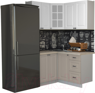 Кухонный гарнитур Интерлиния Мила Деко 1.2x1.4 - фото