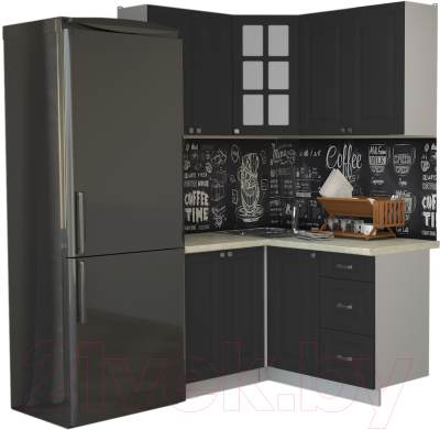 Кухонный гарнитур Интерлиния Мила Деко 1.2x1.4 - фото