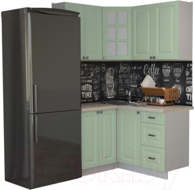 Кухонный гарнитур Интерлиния Мила Деко 1.2x1.4 - фото
