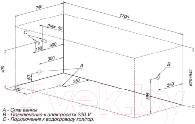 Ванна акриловая Aquanet Nord 170x70