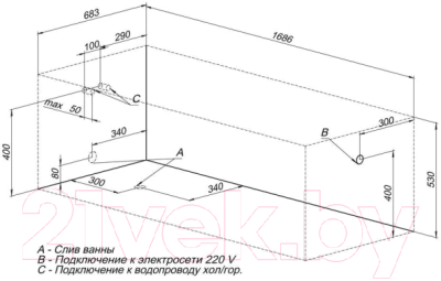 Ванна акриловая Aquanet Extra 170x70 (с каркасом)