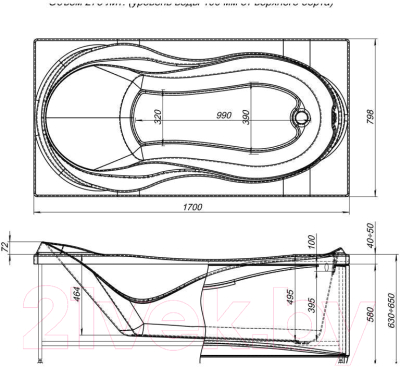 Ванна акриловая Aquanet Grenada 170x80