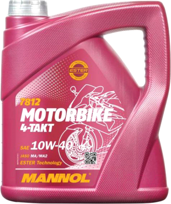 Моторное масло Mannol Motorbike 4-Takt 10W40 / MN7812-4 - фото