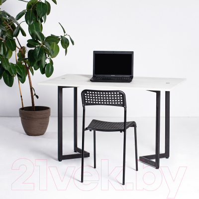 Обеденный стол Millwood Арлен 3 147x38-76x76 (дуб белый Craft/металл черный)