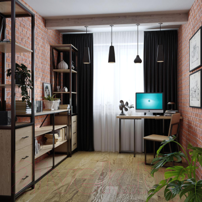 Обеденный стол Millwood Арлен 3 147x38-76x76 (дуб золотой Craft/металл черный)