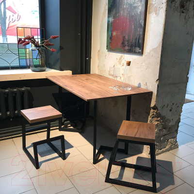 Обеденный стол Millwood Арлен 3 147x38-76x76 (дуб табачный Craft/металл черный)