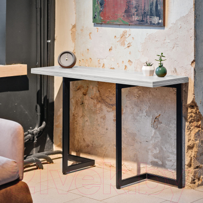 Обеденный стол Millwood Арлен 2 38-76x120x76 (дуб белый Craft/металл черный)