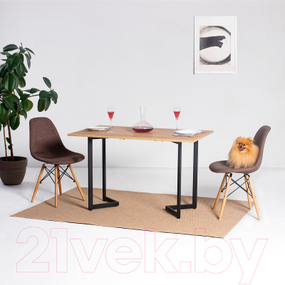 Обеденный стол Millwood Арлен 2 38-76x120x76 (дуб золотой Craft/металл черный)