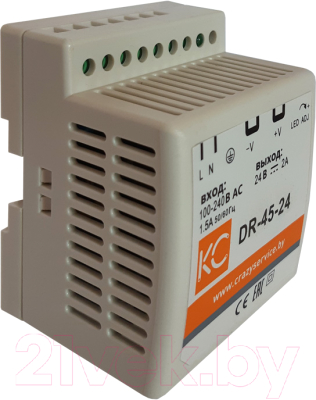 Блок питания на DIN-рейку КС DR-45W-24V / dr-45-24 - фото