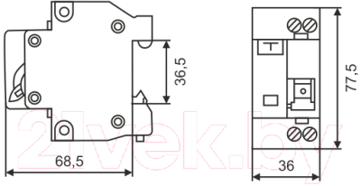 Дифференциальный автомат КС 2Р 25/10 ДА-8 / 82609