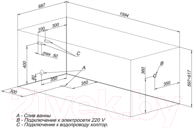 Ванна акриловая Aquanet West 160x70