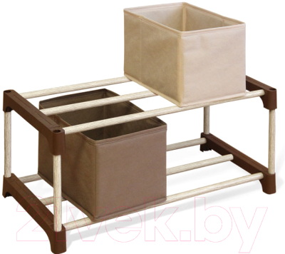 Полка для обуви Sheffilton SHT-SR3-P (коричневый/дуб светлый глянцевый)