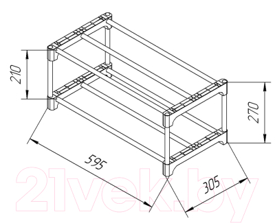 Полка для обуви Sheffilton SHT-SR3-P (коричневый/дуб светлый глянцевый)