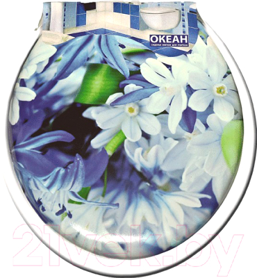 Сиденье для унитаза Еврокомфорт Цветы 103-311-01В29 - фото