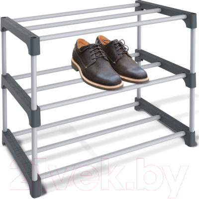 Полка для обуви Sheffilton SHT-SR6-P (серый/темно-серый)
