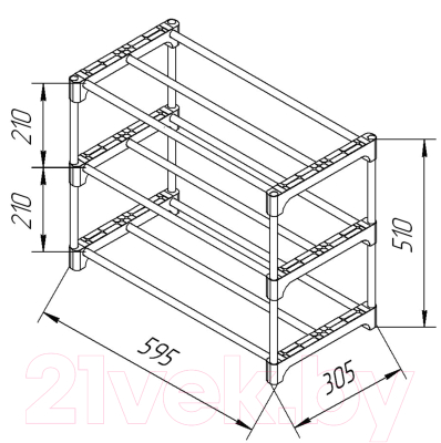 Полка для обуви Sheffilton SHT-SR6-P (серый/темно-серый)