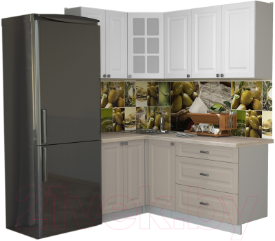 Кухонный гарнитур Интерлиния Мила Деко 1.2x1.8 - фото