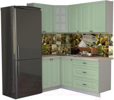 Кухонный гарнитур Интерлиния Мила Деко 1.2x1.8 - фото