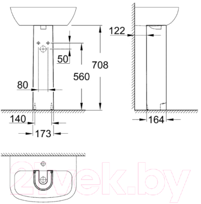 Пьедестал GROHE Bau Ceramic 39425000