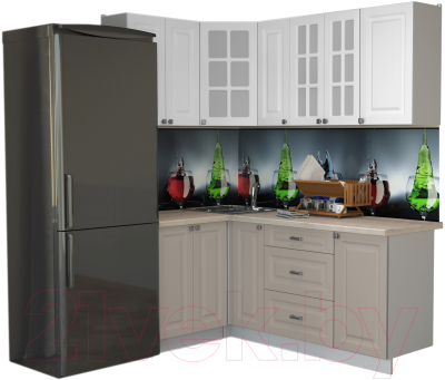 Кухонный гарнитур Интерлиния Мила Деко 1.2x1.9 - фото