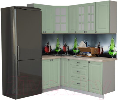 Кухонный гарнитур Интерлиния Мила Деко 1.2x1.9 - фото