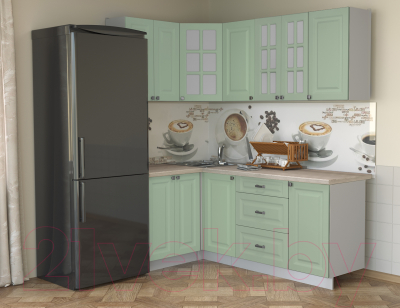 Кухонный гарнитур Интерлиния Мила Деко 1.2x2.0