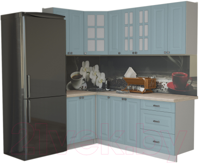 Кухонный гарнитур Интерлиния Мила Деко 1.2x2.1 - фото