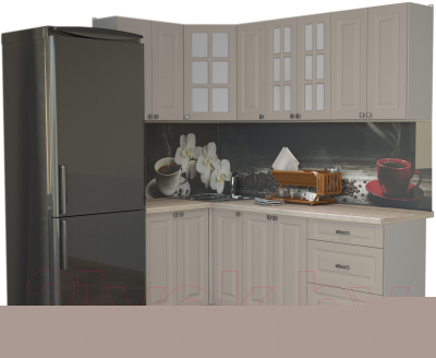Кухонный гарнитур Интерлиния Мила Деко 1.2x2.1 - фото