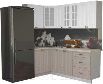 Кухонный гарнитур Интерлиния Мила Деко 1.2x2.1 - фото