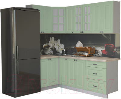 Кухонный гарнитур Интерлиния Мила Деко 1.2x2.1 - фото