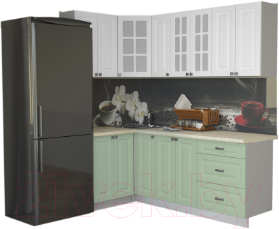 Кухонный гарнитур Интерлиния Мила Деко 1.2x2.1 - фото