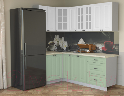 Кухонный гарнитур Интерлиния Мила Деко 1.2x2.1