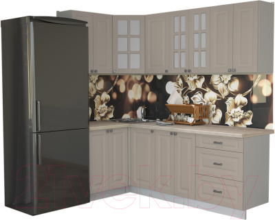 Кухонный гарнитур Интерлиния Мила Деко 1.2x2.2 - фото