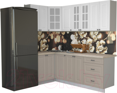 Кухонный гарнитур Интерлиния Мила Деко 1.2x2.2 - фото