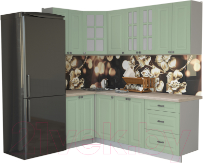 Кухонный гарнитур Интерлиния Мила Деко 1.2x2.2 - фото