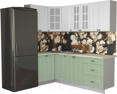Кухонный гарнитур Интерлиния Мила Деко 1.2x2.2 - фото