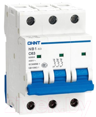 Выключатель автоматический Chint NB1-63H 3P 40A 10кА C (R) / 179875 - фото