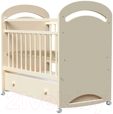 Детская кроватка VDK Birba колесо-качалка и ящик