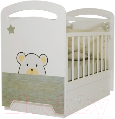 Детская кроватка VDK Birba маятник и ящик - фото