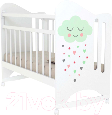 Детская кроватка VDK Nicole колесо-качалка - фото