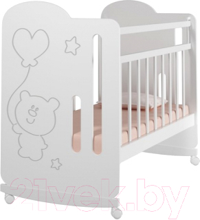 Детская кроватка VDK Sweet Bear колесо-качалка - фото