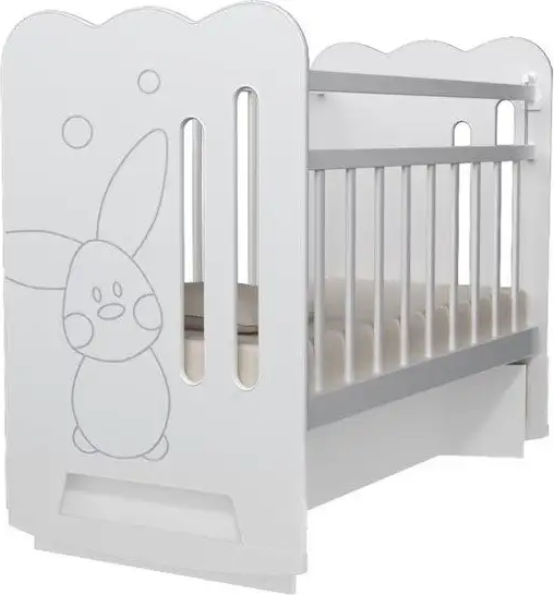 Детская кроватка VDK Sweet Rabbit колесо-качалка с маятником - фото