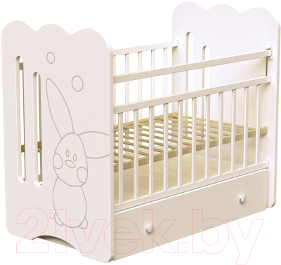 Детская кроватка VDK Sweet Rabbit маятник-ящик - фото