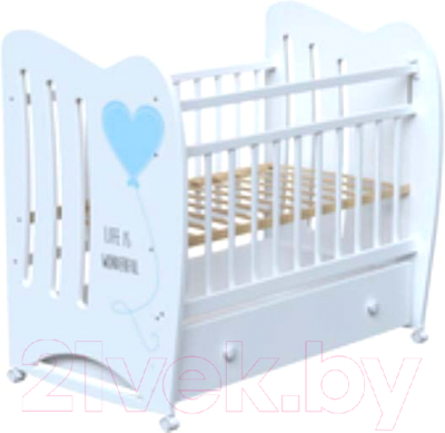 Детская кровать-трансформер VDK Wonderful колесо-качалка и ящик - фото