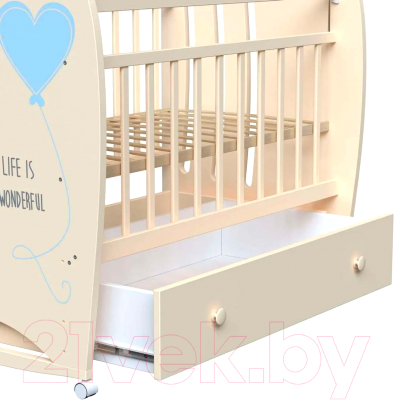 Детская кровать-трансформер VDK Wonderful колесо-качалка и ящик