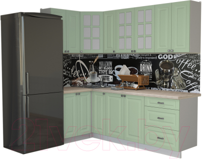 Кухонный гарнитур Интерлиния Мила Деко 1.2x2.3 - фото